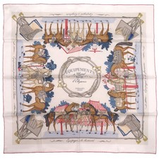 HERMES Carre 70 Equipements a Cheval sur l'Elegance Silk Scarf Griperle picture