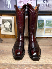 LUCCHESE SAN ANTONIO HANDMADE 10.5D SEVILE CORD FRENCH TOE MENS COWBOY BOOTS picture
