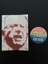 BERNIE SANDERS Rare 2016 PIN babes for Bernie 2 pink rubber bangles graffit . picture