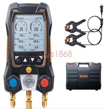 Testo 550s AC Manifold Gauge Hvac Refrigeration 2 Wired Clamp Temperature Probe picture