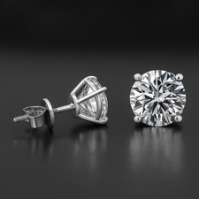 Spectacular 2.0 CT E VVS2, IGI Lab-Grown Diamond Stud Earrings 950 Platinum picture