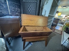 SM Antique Primitive Country  Wooden Dough Box Farmhouse Wood Bowl Trencher Old picture