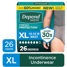 Depend Fresh Protection Incontinence Underwear for Men Adult Diapers XL 26 Count picture