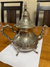 Vintage Moroccan Teapot Silver Plated Handmade Old Tea Pot (Berrad) picture