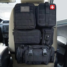 Upgrade Tactical Vehicle Panel Organizer with 5 Detachable Molle Pouch & US Flag picture