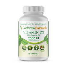 California Essentials Vitamin D3 2000 IU Softgels with Flaxseed Oil Supplement picture