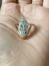 4.00 Ct Unique Marquise Cut Lab Grown Diamond Engagement Ring 14K Yellow Gold picture