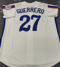 VINTAGE Vladimir Guerrero #27 Expos Throwback White Sewn Stitched Jersey. picture