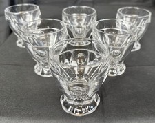 1930s Set of 6 Heisey Glass Clear Crystal Old Sandwich 4oz Footed Tumblers Nice picture