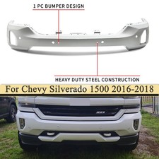 Steel Summit White Front Bumper Fits Chevy Silverado 1500 2016-2018 w/ Sensor picture
