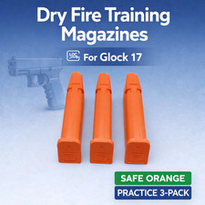 Dry Fire Dummy Training Magazine for Glock 17 -3-Pack Practice  Orange Weighted picture
