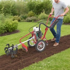 4-Stroke 63cc Gas Power Garden Farmyard Tiller Cultivator Tilling Rototiller USA picture