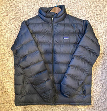 Patagonia Men's Black 2XL Down Sweater Puffer Jacket Full Zip Stand-Up picture
