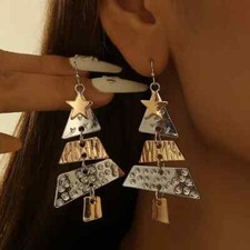 Cute Classic Christmas Tree Dangle Earrings - Zinc Alloy, Perfect Holiday Gift picture