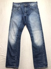 G STAR GS01 New Radar Jean Men 32x30 Slim Button Fly Whisker Acid Wash picture