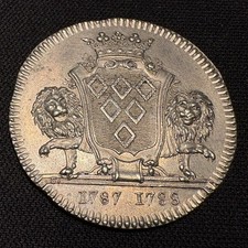 1787-1788 France Silver Jeton Coin 1700s Nantes Mayor Brittany Token picture