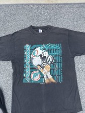 VTG 1996 Miami Dolphins NFL Football Logo 7 T Shirt Black XL 90s picture
