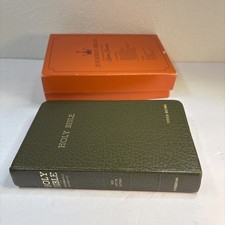 Vintage Zondervan Bible With Box Apple Green KJV Red Letter picture