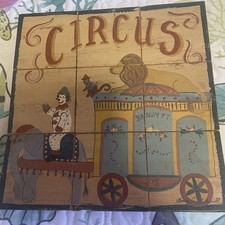 Vintage Folk Art by Nancy G. Wilson reclaimed wood circus blocks  Letter Signed picture