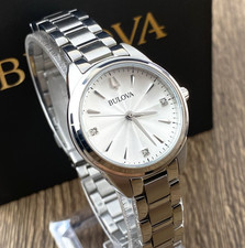 Bulova Sutton 96P219 Diamonds White Dial Stainless Steel Women's Watch picture