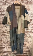 1900s Boro Antique Japanese Workwear Indigo Tsugaru Noragi Kasuri Patch Textile picture