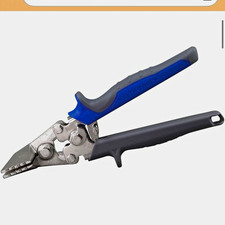 Klein Tools Locking Crimping Pliers 1/4 in Blue/Gray/Black Metal 86522 picture