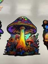 Psychedelic Mushroom Holographic Vinyl Decal picture