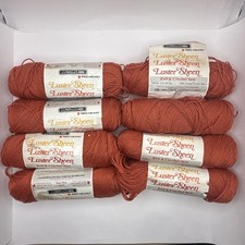 Vintage Red Heart Luster Sheen Acrylic Worsted Yarn 2 Oz 8 Skeins Sugary Spice picture