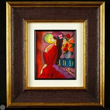 Vintage Linda Le Kinff Signed Hand Embellished Serigraph on Wood with COA picture