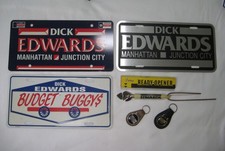 Dick Edwards Ford Chrysler Manhattan KS booster license plate tags (3) + MORE picture