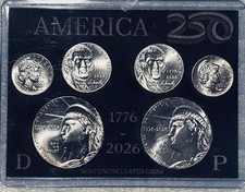 🔥2026 America 250th Anniversary Uncirculated 6 Coin Set P & D🇺🇸🇺🇸 picture