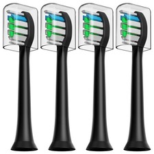 HUACO CARE Replacement Toothbrush Heads, 4 Brush 1 Count (Pack of 1), Black picture