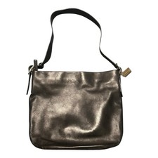 COACH Vintage XL Soho Duffle Bucket Purse Shoulder Bag Black Leather #H1S-9151 picture