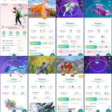 Pokemon Acc Go Lvl 70 195 Legendary /103 Shiny /4 Perfect picture