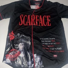 Reason Brand X Scarface Tony Montana Baseball Jersey Men’s Sz S-XL Black picture