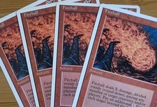 X 4 Fireball LP Revised 4th Edition 1995 MTG Magic The Gathering picture