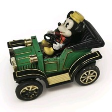 Vintage Walt Disney Mickey Mouse Green Lever Car Masudaya Corp 1981- Not Tested picture