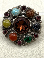 Vintage Miracle Brooch and Pendant Celtic Scottish Shield Silver Tone Statement picture