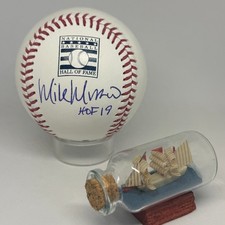 Mike Mussina signed Rawlings HOF Logo Baseball JSA COA Inscribed Auto A4807 picture