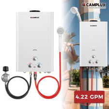 CAMPLUX 16L Tankless Propane Gas Water Heater 4.22GPM Outdoor Instant Hot Shower picture
