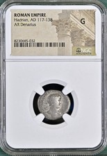 Emperor Hadrian 117-138AD NGC Graded Ancient Silver Roman Coin Denarius picture