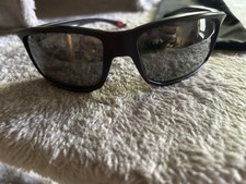 Oakley Men's Polarized Sunglasses Black Frame Gray Lens Solid w/ Soft Case Pouch picture