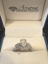 14K WG Pear Diamond Wedding Ring Set 1.57ct Center LBG & 2 Natural Diamond Bands picture
