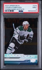 2023-24 UD Extended Series, #244 Logan Stankoven Acetate Young Guns, PSA 9 RARE picture
