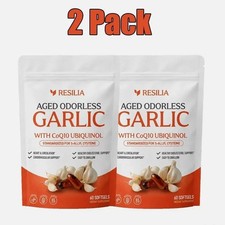 2 Pack Resilia Odorless Aged Garlic Extract 600mg CoQ10 60 Softgels New Sealed picture