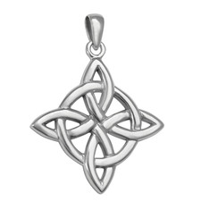 Sterling Silver Witch's Knot Pendant Witches Protection Knotwork Wiccan Jewelry picture