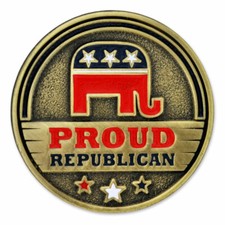 PinMart's Proud Republican Political Party Elephant Enamel Lapel Pin picture