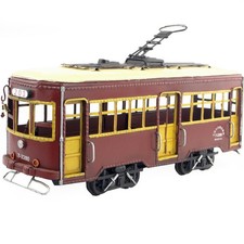 41CM Handmade Antique 1909 Dalian Tram Route 201 Tin Metal Reproduction Model picture