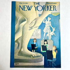 The New Yorker Cover Art March 25 1961 Charles E Martin Sketching Museum Statues picture
