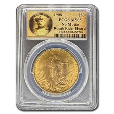 1908 $20 St Gaudens Gold No Motto MS-65 PCGS (Rough Rider) picture